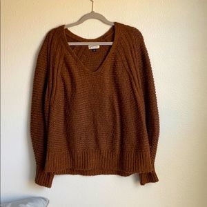 Fuzzy burnt orange sweater